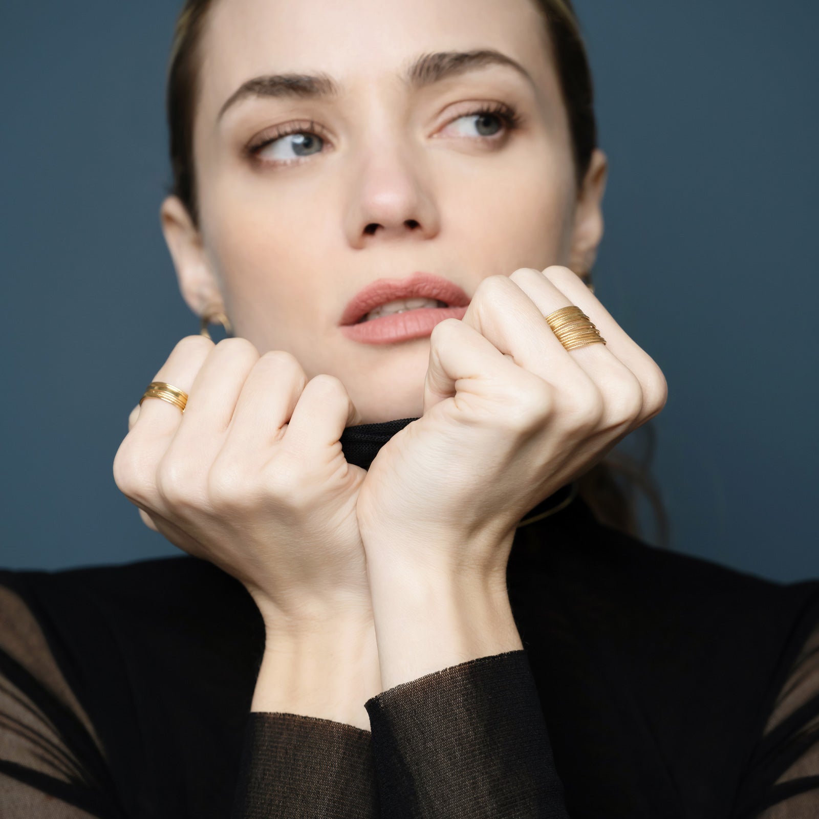 CaterinaB anelli in oro giallo 18 kt con diamanti