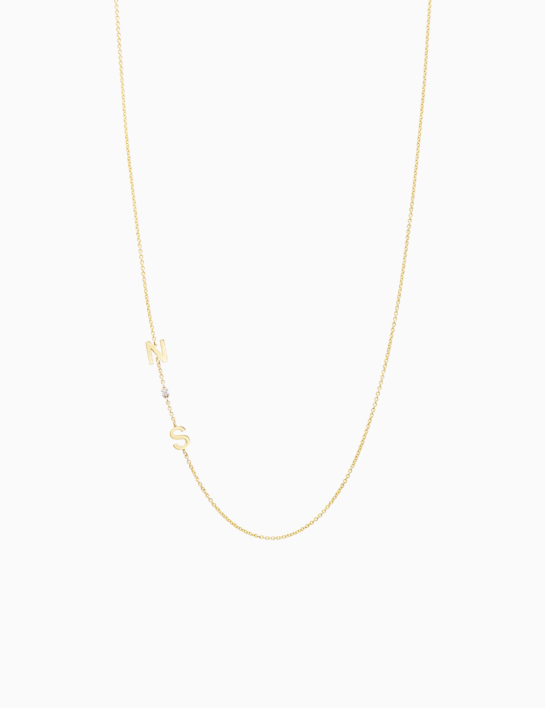 Collana 2 Initials con diamante