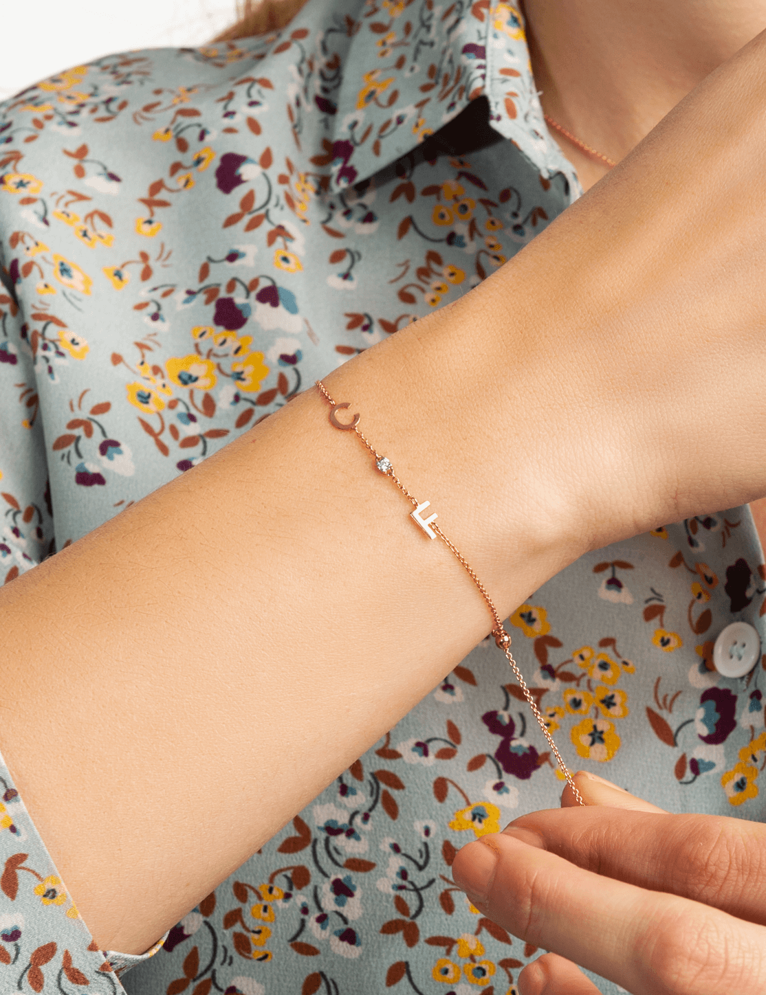 Bracciale 2 Initials con diamante