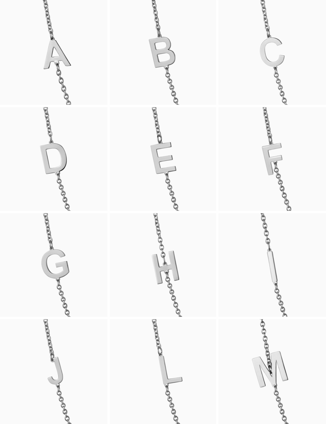 Collana oro bianco con lettera