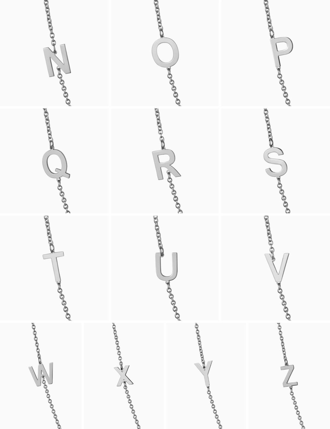 Collana oro bianco con lettera