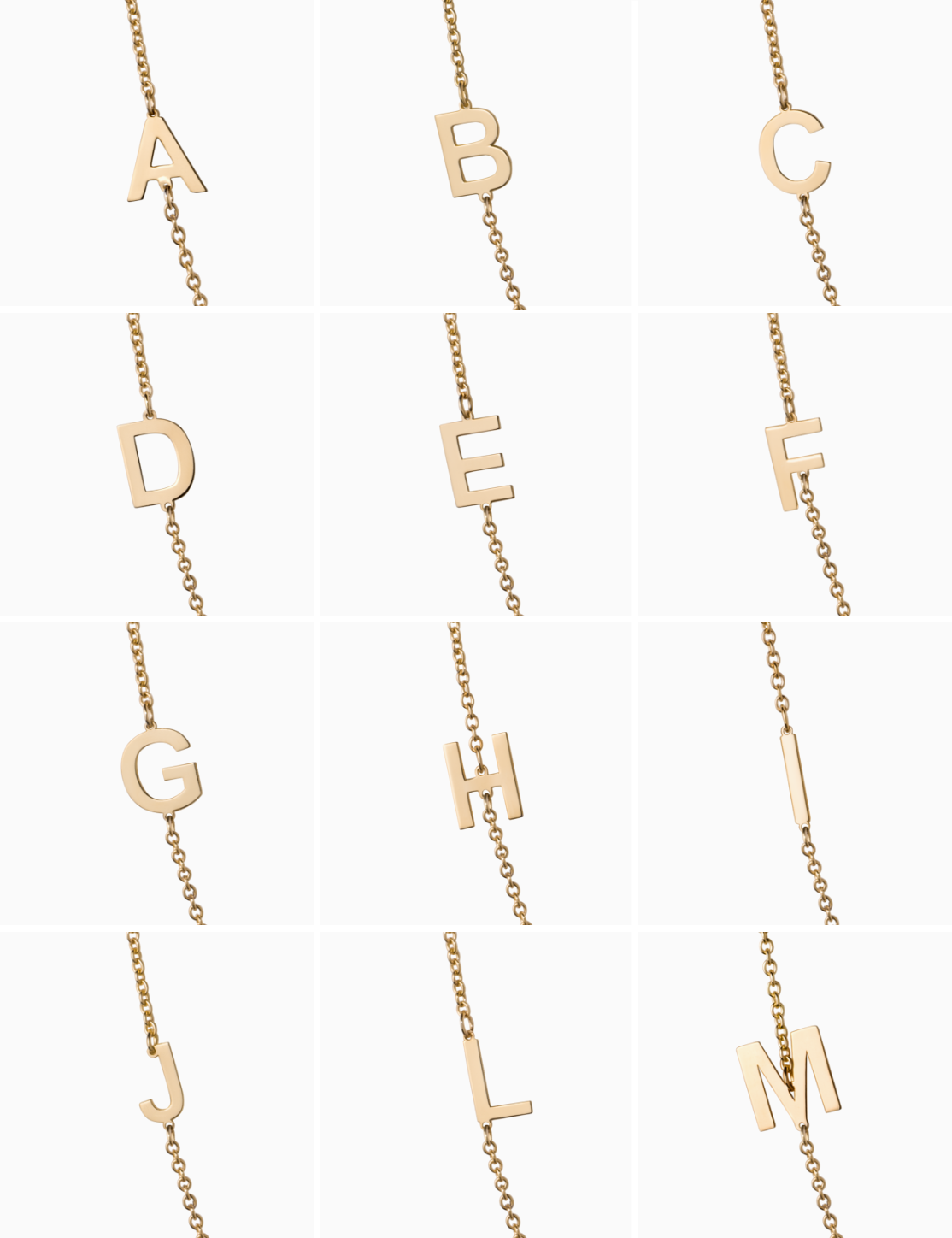 Collana oro giallo con lettera