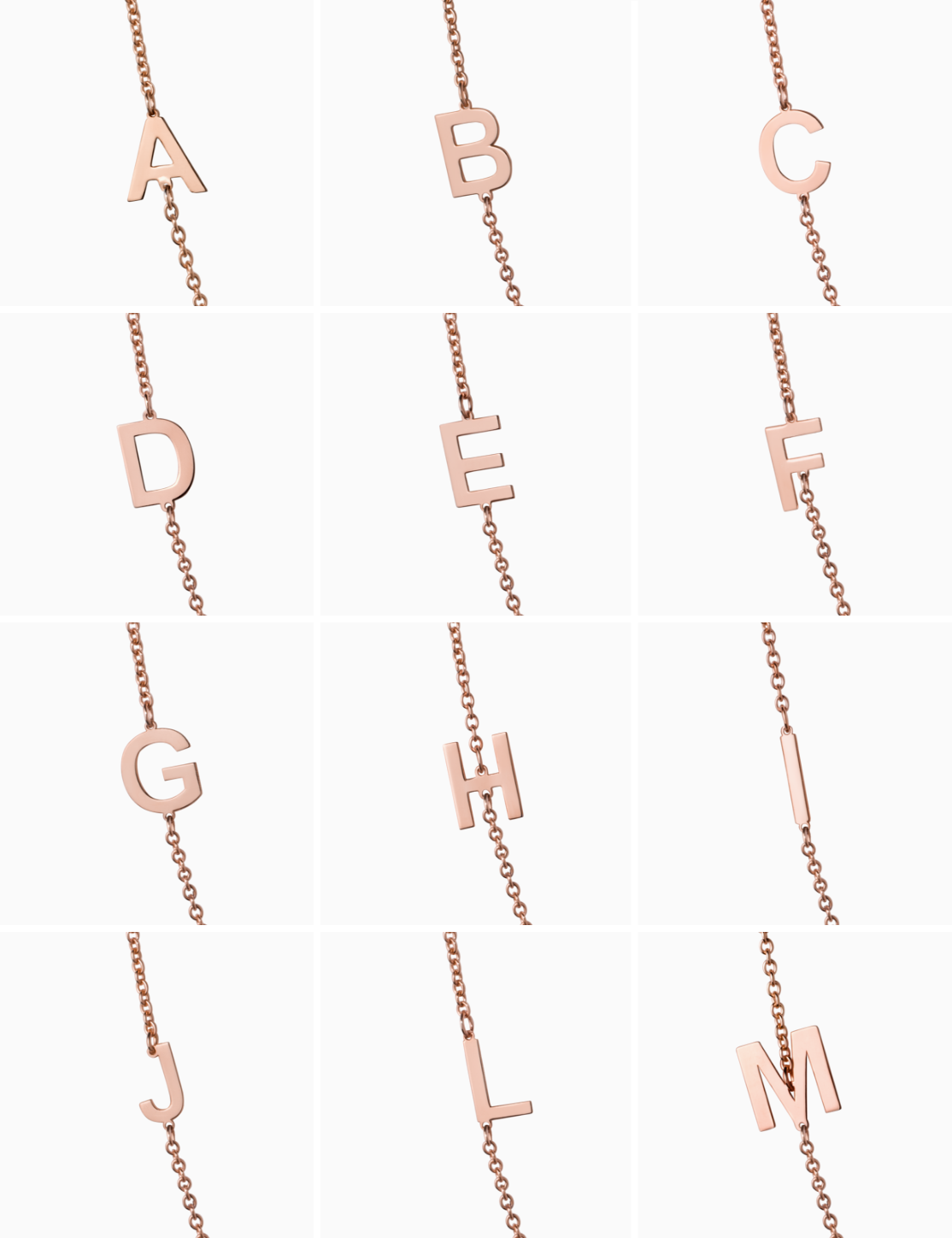 Collana oro rosa con lettera