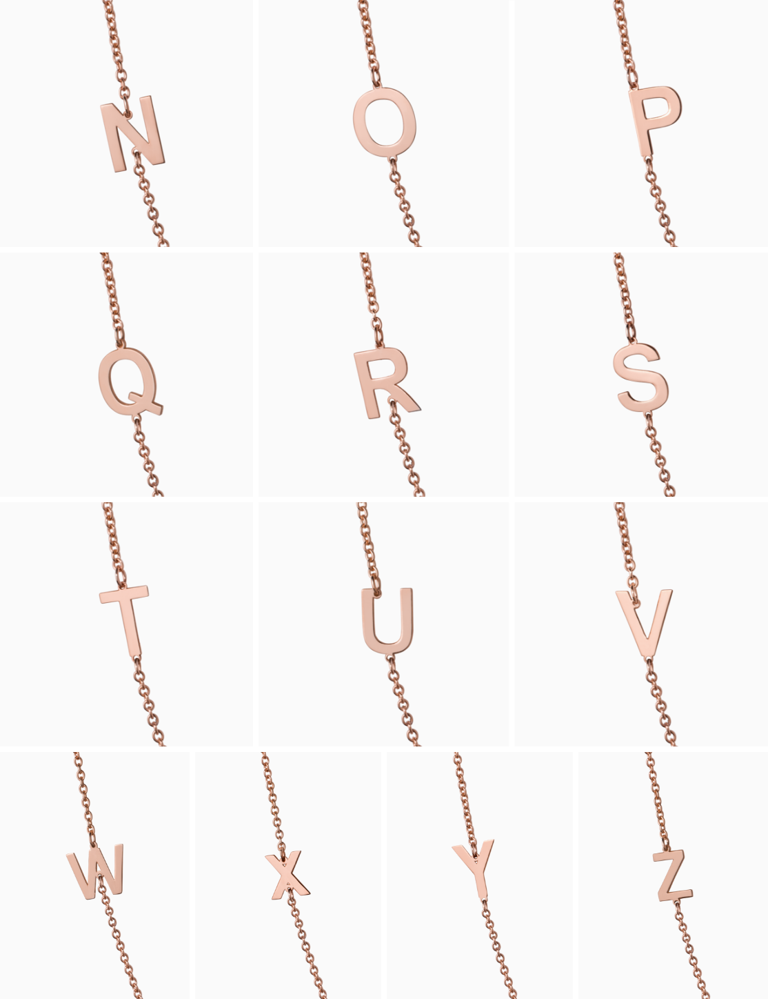 Collana oro rosa con lettera