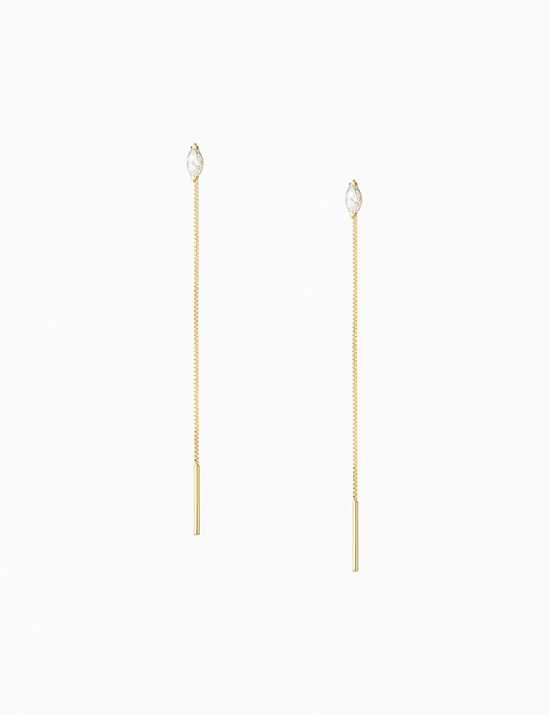 Orecchini pendenti con diamante navette