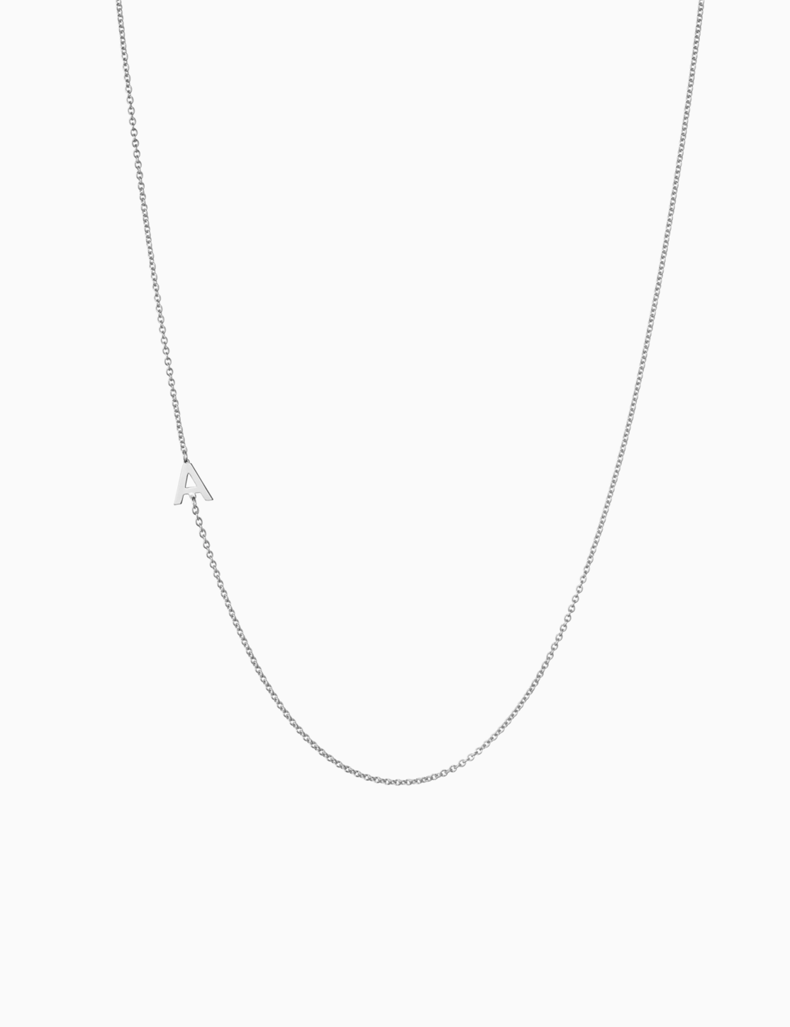 Collana oro bianco con lettera