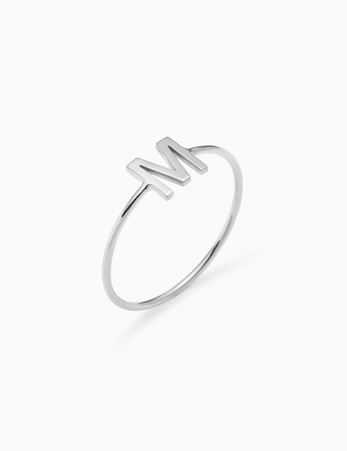 Anello Alphabet oro bianco