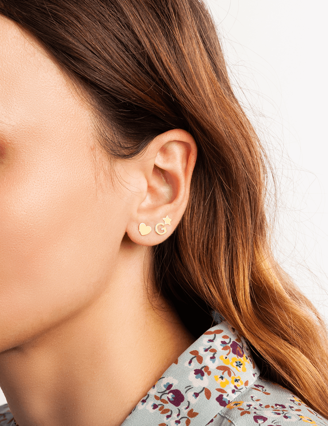 Orecchino Alphabet oro rosa