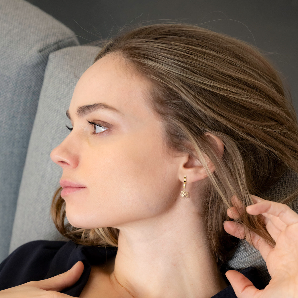 Orecchini creola a scatto "90% Not In The Mood"