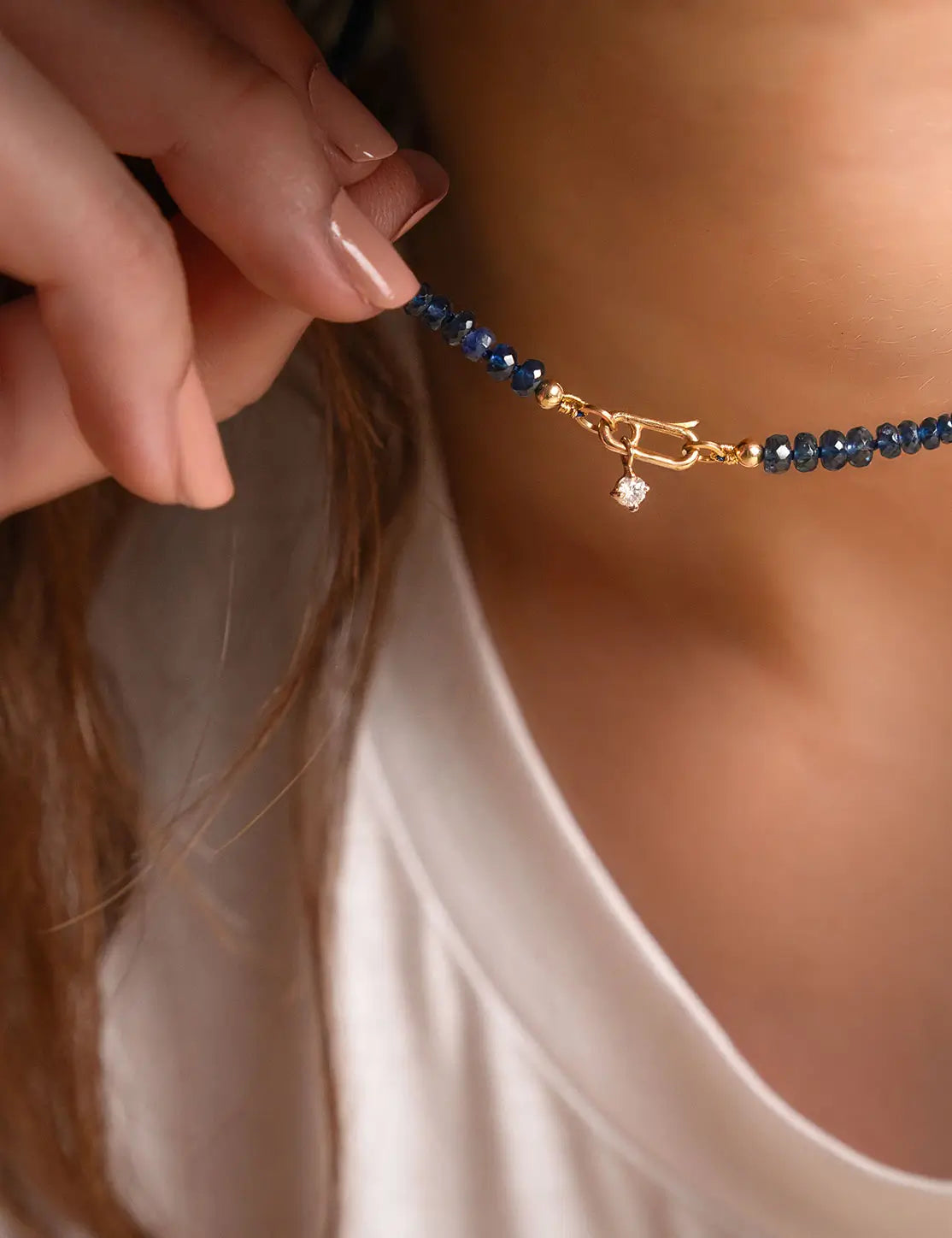 Uno Necklace With Blue Sapphires