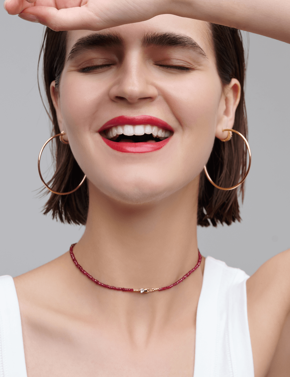 Collana Uno con rubini e diamante