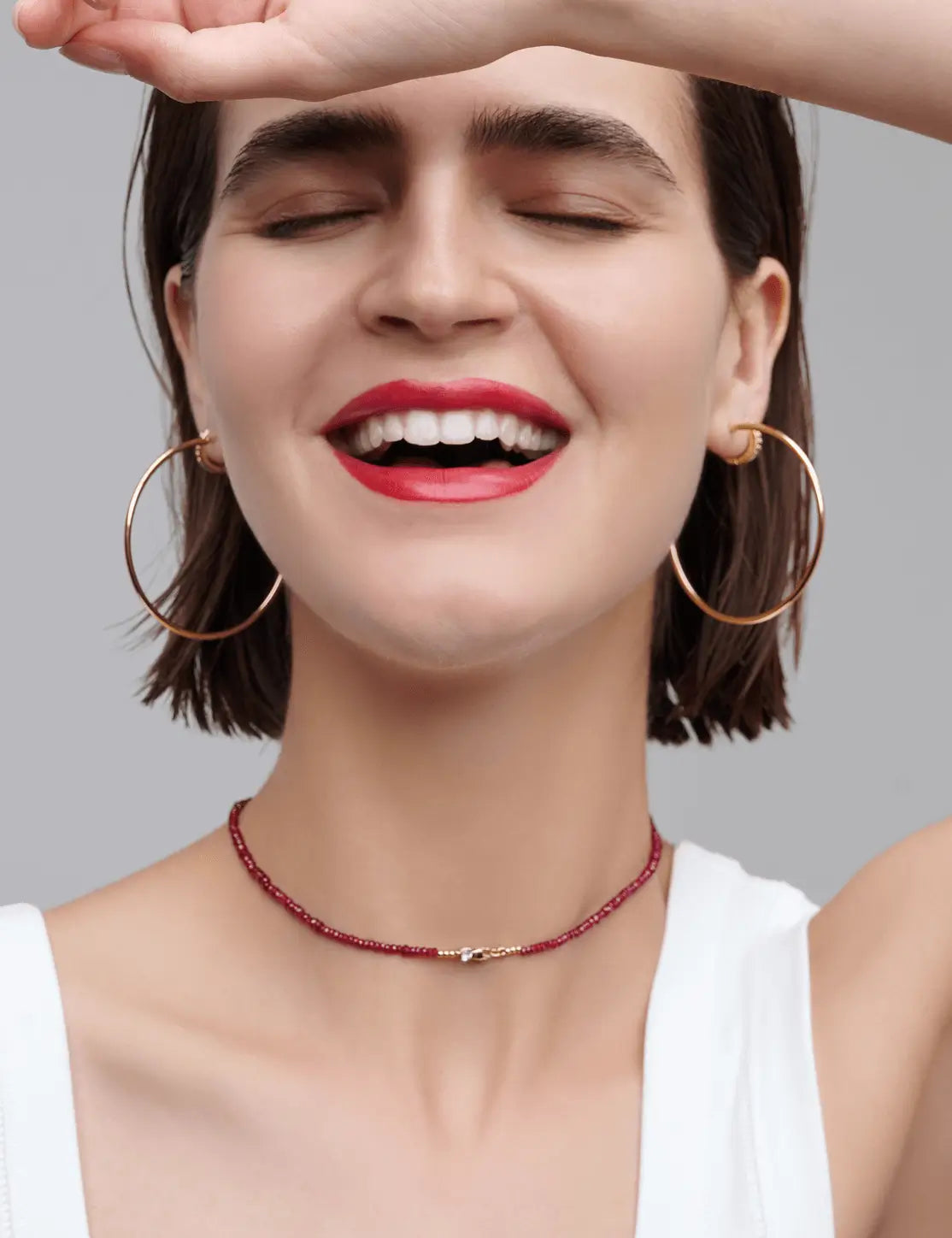 Collana Uno con rubini e diamante