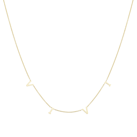 Yellow Gold Necklace with LIVE inscription