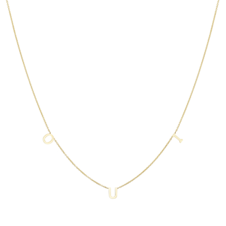 Yellow Gold Necklace with OUI inscription
