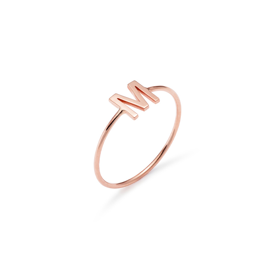 Gold Ring with Alphabet Alphabet Letter | CaterinaB